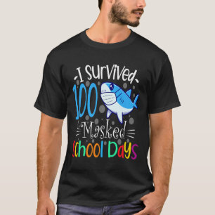 Überlebte 100 maskierte Schultage 2021 Lehrerstuhl T-Shirt