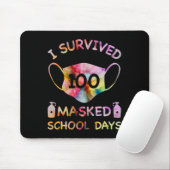 Überlebte 100 maskierte Schultage für Kinderlehrer Mousepad (Mit Mouse)