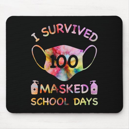Überlebte 100 maskierte Schultage für Kinderlehrer Mousepad (Vorne)
