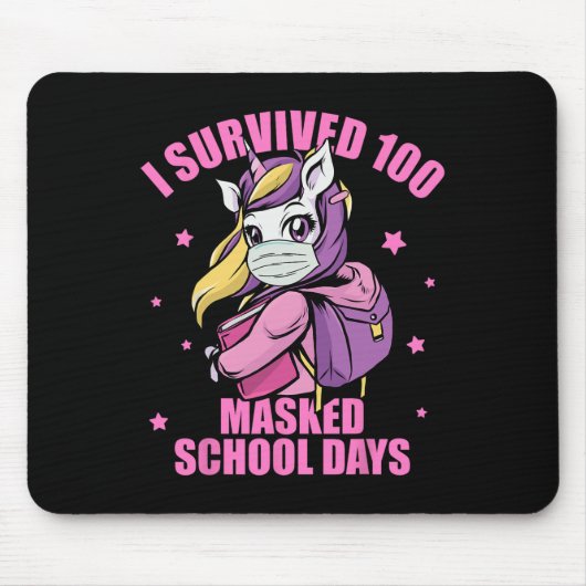 Überlebte 100 maskierte Schultage Mousepad (Vorne)