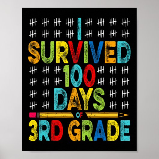 Überlebte 100 Tage des 3. Schuljahrs 100. Poster (Vorne)