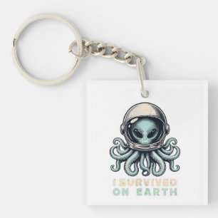 Überlebte auf der Erde: Oktopus Alien Astronaut Schlüsselanhänger