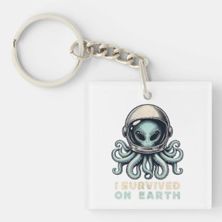 Überlebte auf der Erde: Oktopus Alien Astronaut Schlüsselanhänger