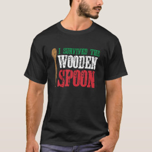 Überlebte der Holzlöffel Italienische Fahne Funny T-Shirt