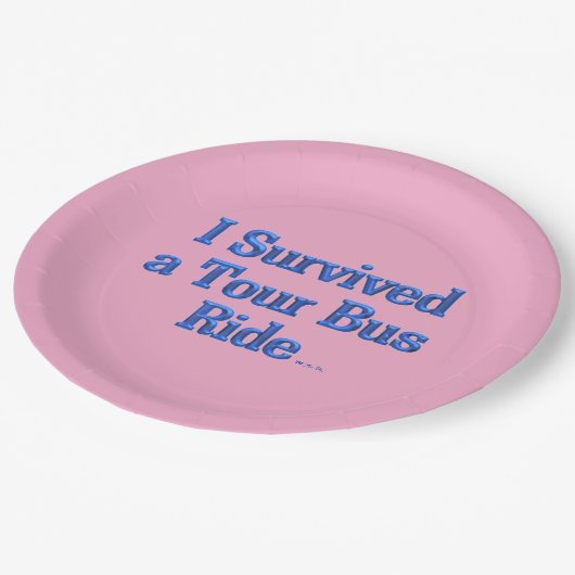 Überlebte einen Tour Bus-Ride rosa große Teller Pa (Schrägansicht)