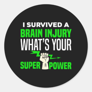 Überlebte Hirnverletzung Awareness TBI Hirnschädig Runder Aufkleber