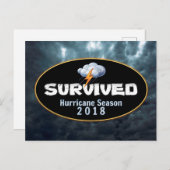 Überlebte Hurrikan-Saison 2018 Postkarte (Vorne/Hinten)