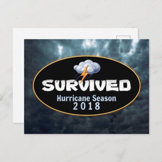 Überlebte Hurrikan-Saison 2018 Postkarte (Vorne/Hinten)