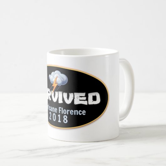 Überlebter Hurrikan Florenz Kaffeetasse (VorderseiteRechts)