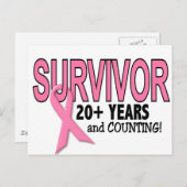 ÜBERLEBUNG DES BRUSTKREBS 20+ Jahre & Zählen Postkarte (Vorne/Hinten)