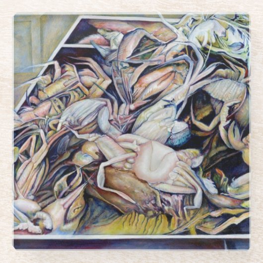 Überlegen Sie außerhalb der Box Glasuntersetzer (Vorderseite)