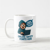 Überlegen Sie, bevor Sie klicken - Online-Sicherhe Kaffeetasse (Links)