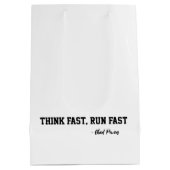 Überlegen Sie schnelle Sportmotivation Qoute Mittlere Geschenktüte (Rückseite)