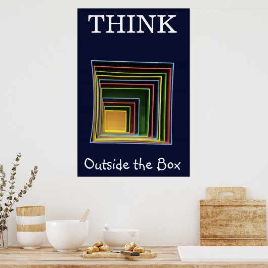 Überlegen Sie sich außerhalb der Box Poster (Küche)