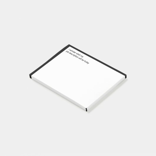 Überlegen Sie, was meine Arbeitsplatzbeschreibung  Post-it Klebezettel (angewinkelt)