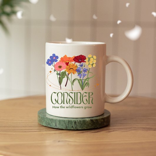 Überlegen Sie, wie die Wildblumen Tasse wachsen la