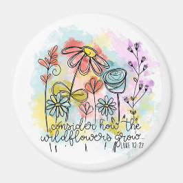 Überlegen Sie, wie die Wildblumen wachsen Magnet