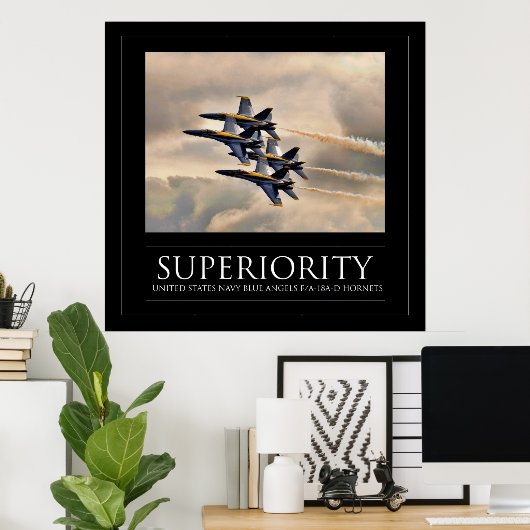 Überlegenheit - Navy Blue Angels Poster (Heimbüro)