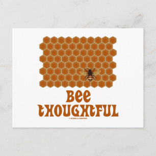 Überlegt (Bienen auf Honigwabenuntergrund) Postkarte