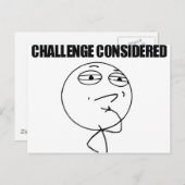 Überlegte Herausforderung Postkarte (Vorne/Hinten)