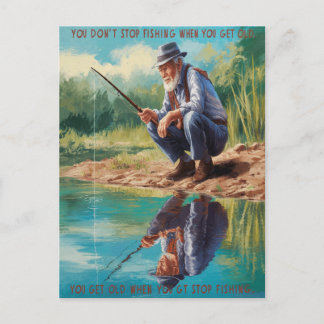 Überlegungen für Senior Fisherman Postkarte