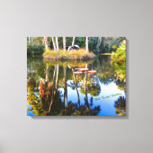 Überlegungen: Palmen im Park des Teiches Leinwanddruck (Vorderseite)