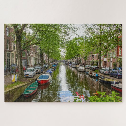 Überlegungen zum Amsterdamer Kanal, Niederlande Puzzle (Horizontal)