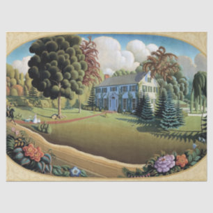Übermantelte Dekoration von Grant Wood Seidenpapier