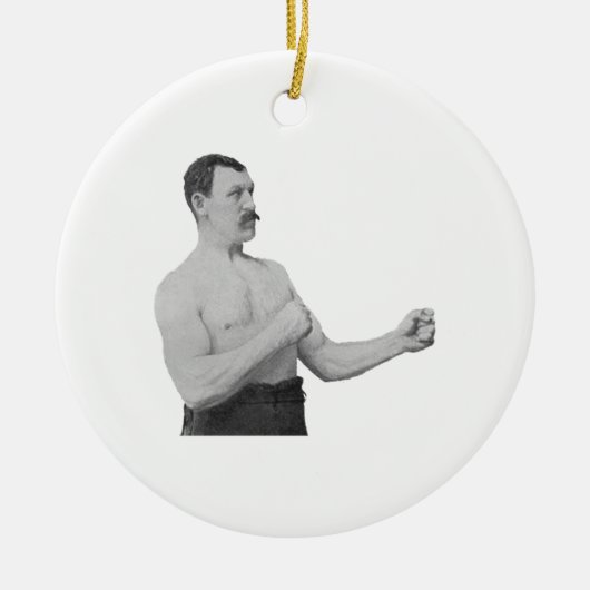 Übermäßig männlicher Mann Meme Keramik Ornament (Vorne)