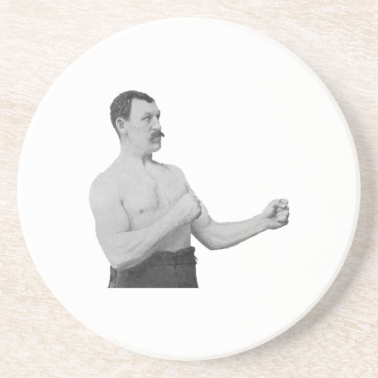 Übermäßig männlicher Mann Meme Sandstein Untersetzer (Vorne)