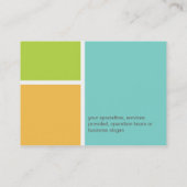 Übermäßig moderne Farbblock türkis beruflich Visitenkarte (Rückseite)