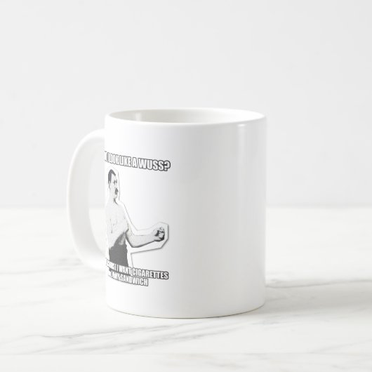 Übermäßig schlägt männlicher Mann wieder! Kaffeetasse (Vorderseite Links)