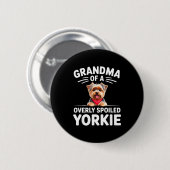 Übermäßig Seidige Yorkie-Oma-Design  Button (Vorne & Hinten)