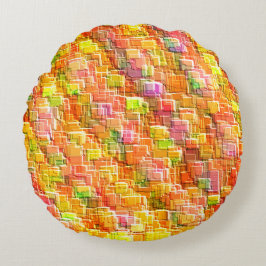 Übermäßiges Durcheinander geprägter Quadratzoll Rundes Kissen