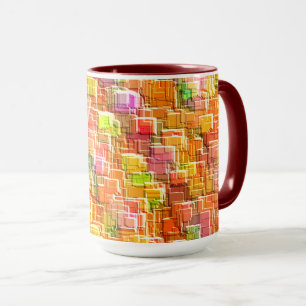 Übermäßiges Durcheinander geprägter Quadratzoll Tasse