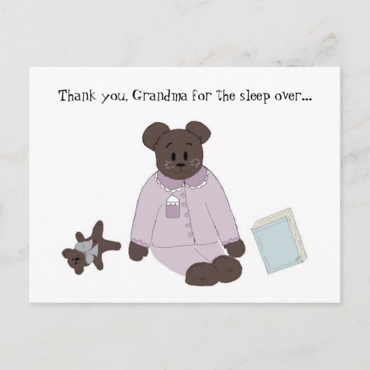 Übernachten Vielen Dank Postkarte (Vorderseite)