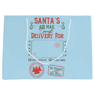 Übernachtung des personalisierten Weihnachtsmanns Große Geschenktüte