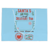Übernachtung des personalisierten Weihnachtsmanns Große Geschenktüte (Rückseite)