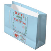 Übernachtung des personalisierten Weihnachtsmanns Große Geschenktüte (Vorderseite Schrägansicht)