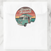 Übernachtung im Campingplatz Runder Aufkleber (Tasche)