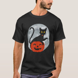 Übernachtung Kürbis Katzen Hexen Party Besen Hallo T-Shirt