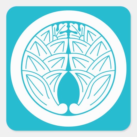 Übernahme japanischer Ginger im Kreis Quadratischer Aufkleber (Vorderseite)