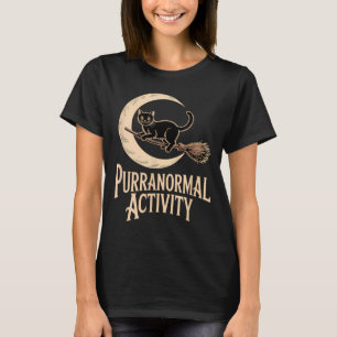 Übernatürliche Aktivität Halloween schwarze Katze  T-Shirt