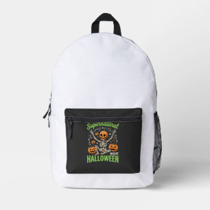 Übernatürliches Skelett Halloween Vektor Design_1 Bedruckter Rucksack