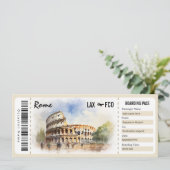 Überprise Rome Boarding Pass - Geschenkgutschein Einladung (Stehend Vorderseite)