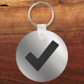 Überprüfen des Silber-Edelstahlmetalls Schlüsselanhänger (Vorderseite)