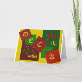 Überprüfen Sie die Grußkarte der Hallen Feiertagskarte