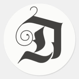 Überprüfen Sie die Hallen Moderne Buchstaben Monog Runder Aufkleber