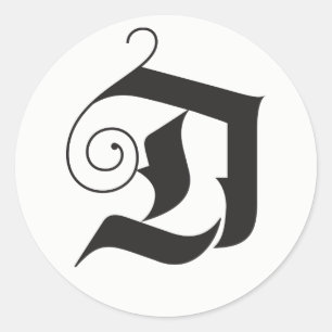 Überprüfen Sie die Hallen Moderne Buchstaben Monog Runder Aufkleber