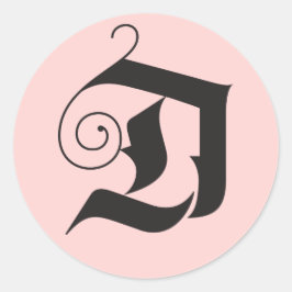 Überprüfen Sie die Hallen Modernes D Monogramm Ros Runder Aufkleber